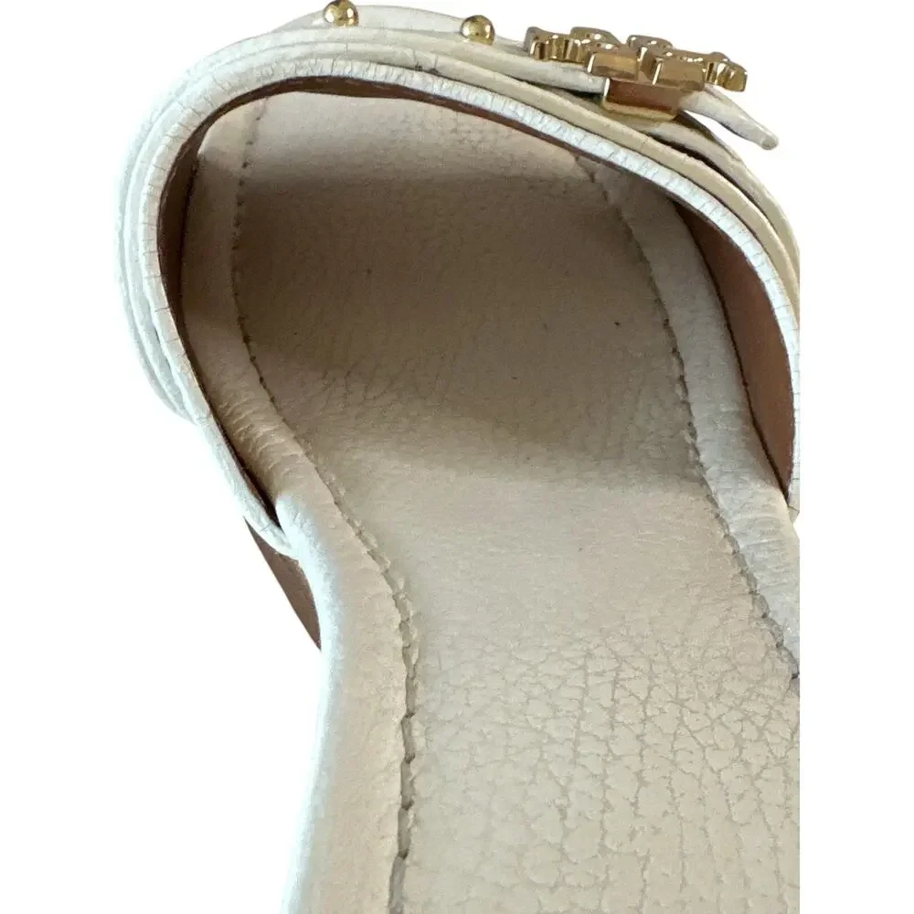 Tory Burch Elina Platform Wedge Ivory Gold 9